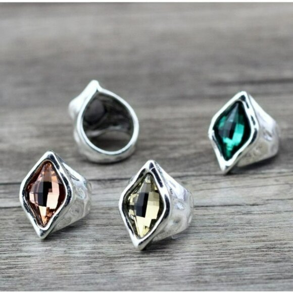 Zuri Cadance Silver Ring with Tourmaline Pink Colored Crystal Size 9 Gift Boxed - Picture 3 of 11